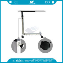 AG-OBT001B movable medical steel frame overbed hospital adjustable tray table